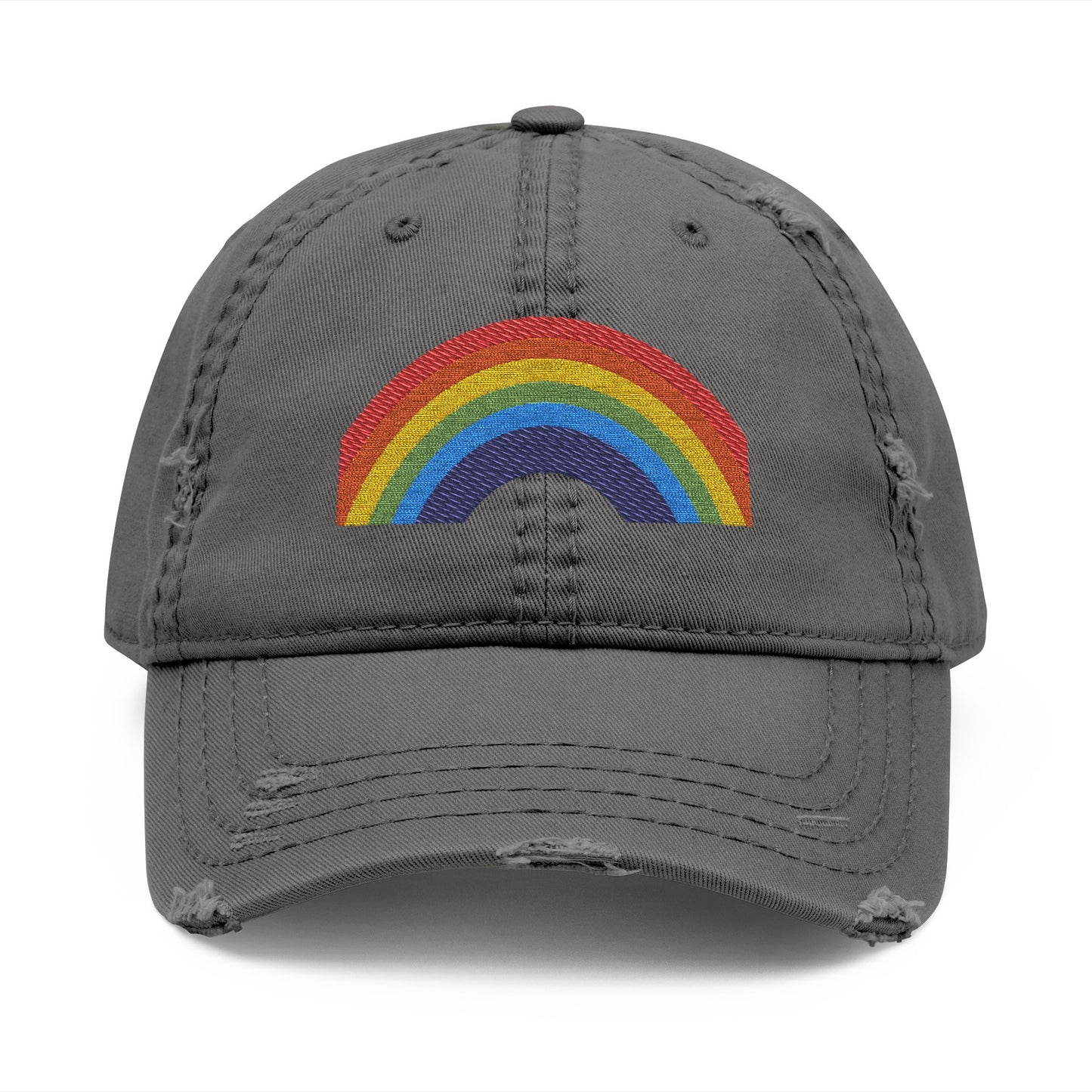 Distressed Rainbow Dad Hat - Embrace Your Vibe