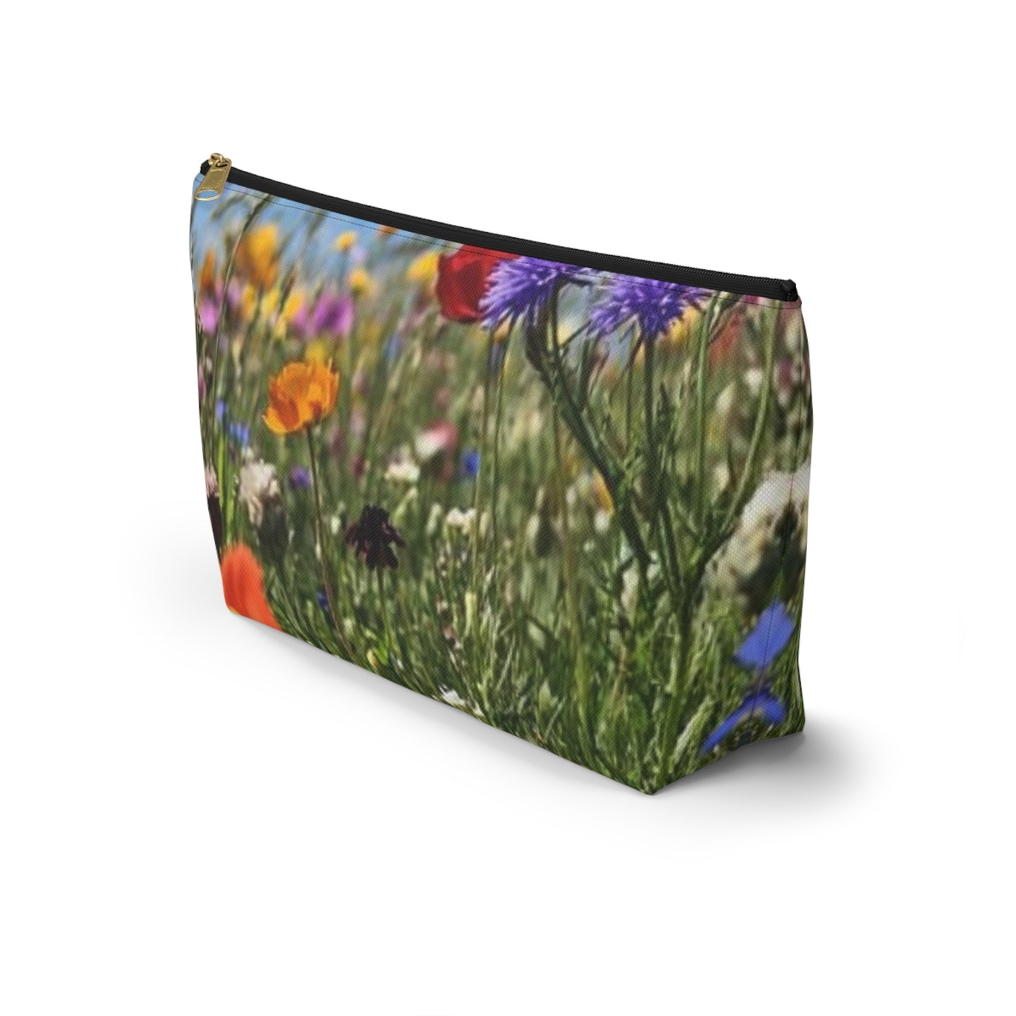 Accessory Pouch w T-bottom Field of flowers