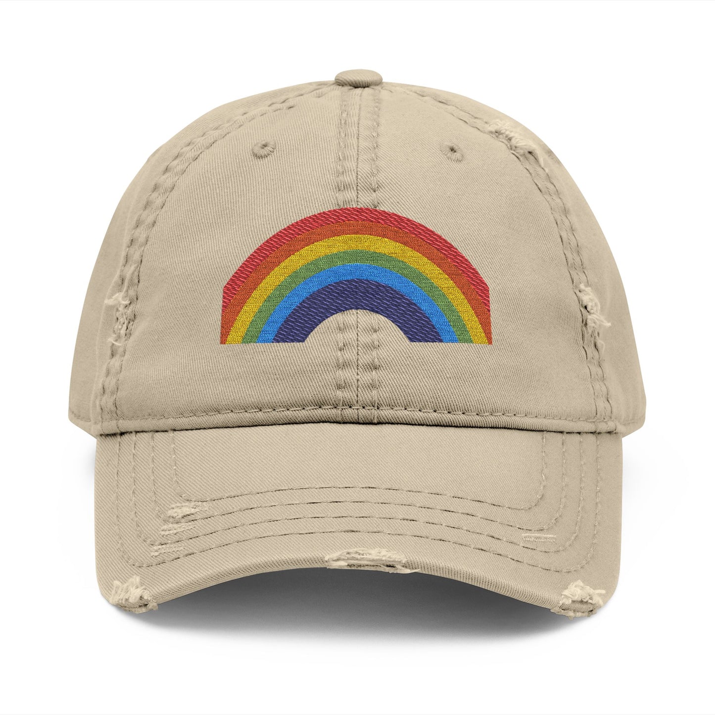 Distressed Rainbow Dad Hat - Embrace Your Vibe