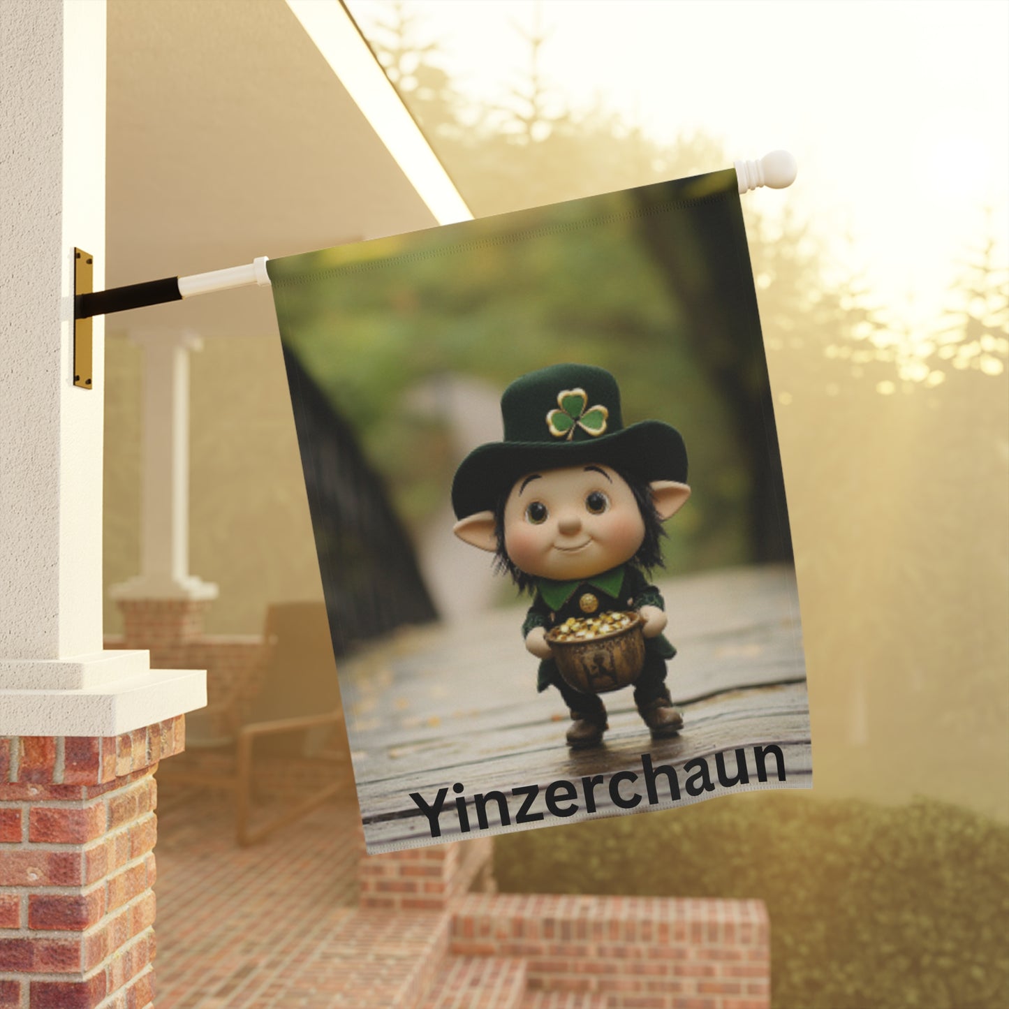 Whimsical Garden Banner - 'Yinzerchaun' St. Patrick's Day Decoration