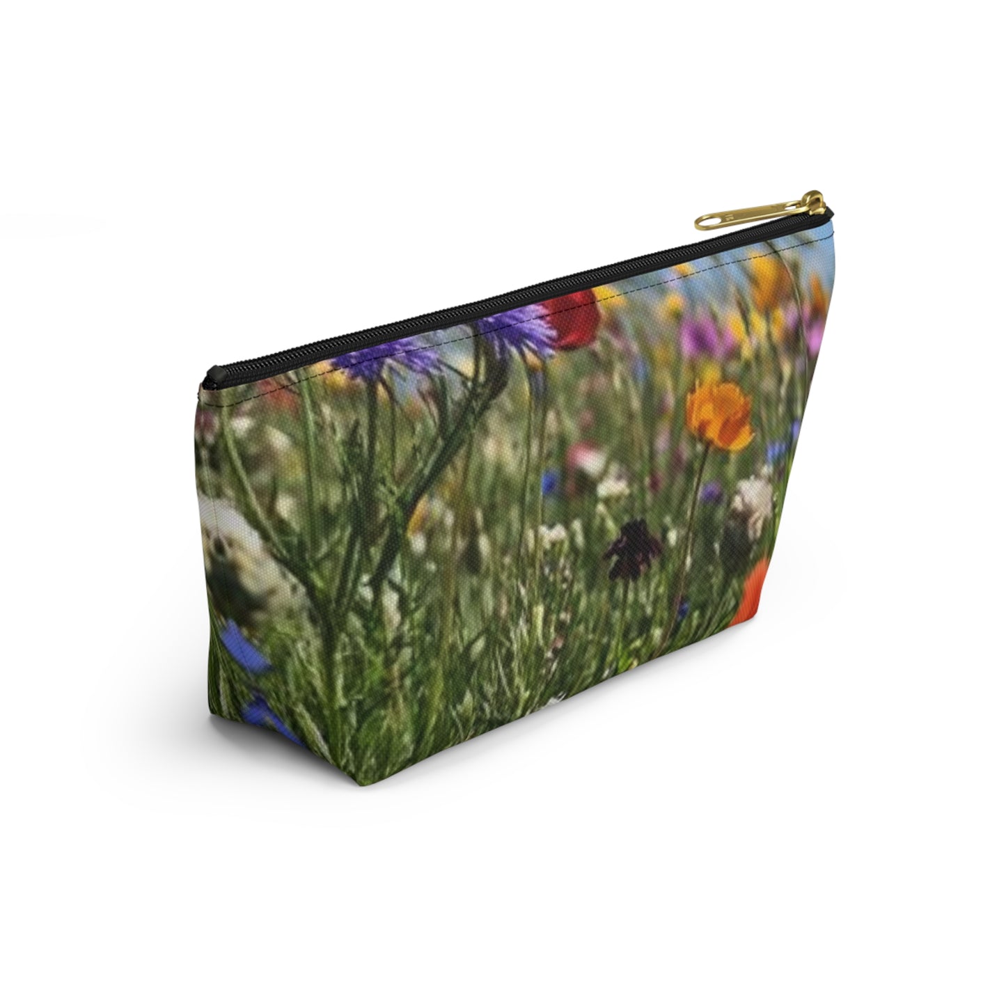 Accessory Pouch w T-bottom Field of flowers