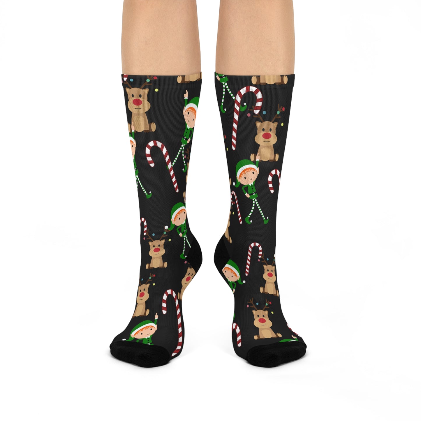 Cushioned Crew Socks Reindeer