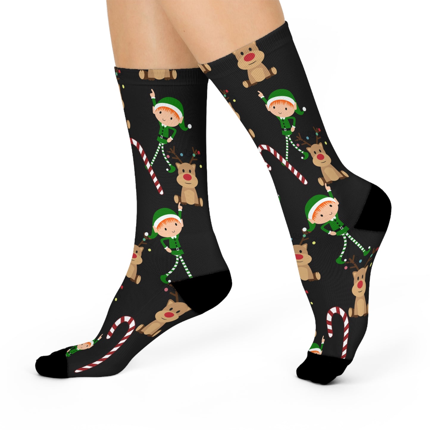 Cushioned Crew Socks Reindeer