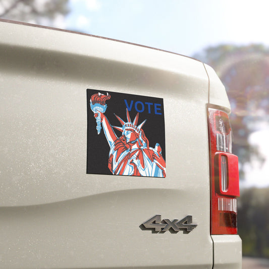 Car Magnets lady liberty  vote blue