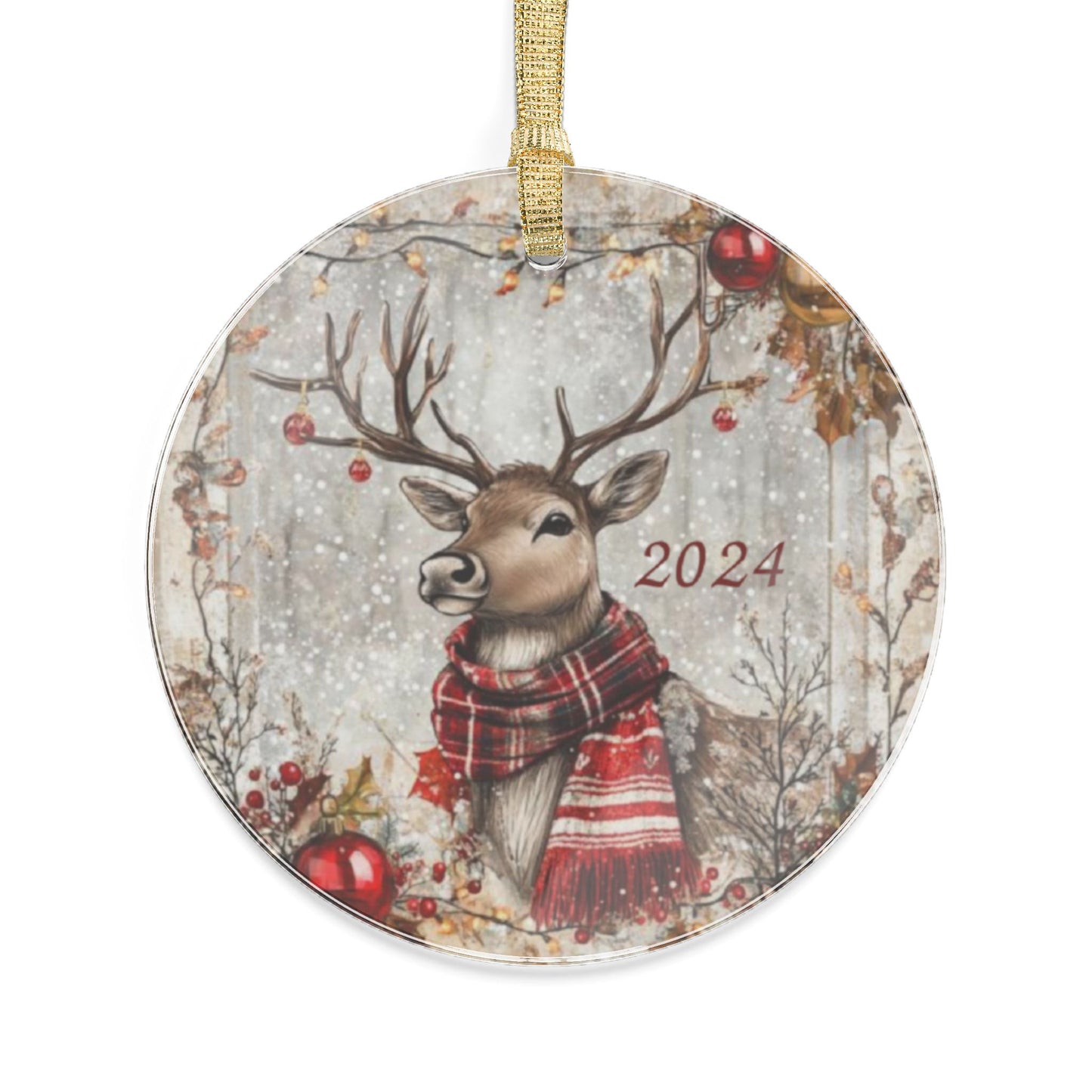 Acrylic Ornaments 2024 Reindeer