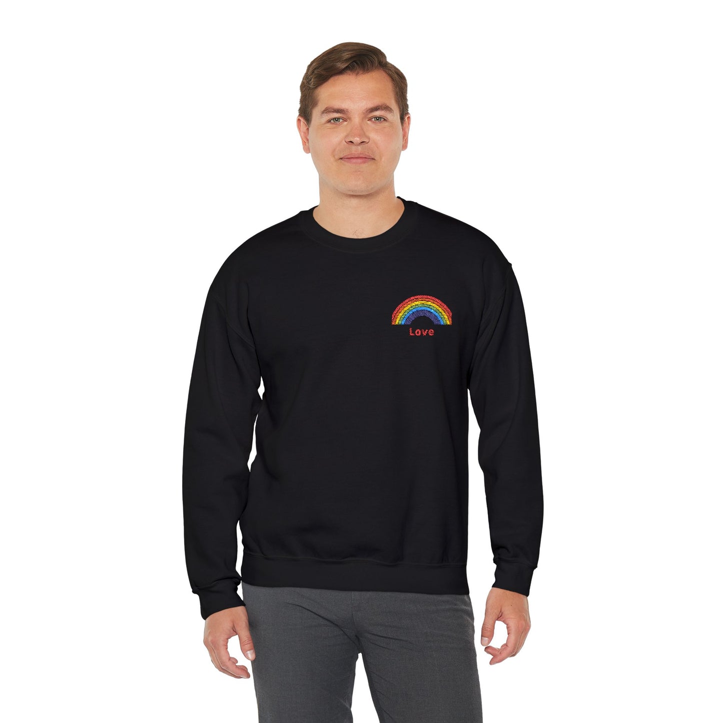 Rainbow Love Crewneck Sweatshirt - Unisex Heavy Blend