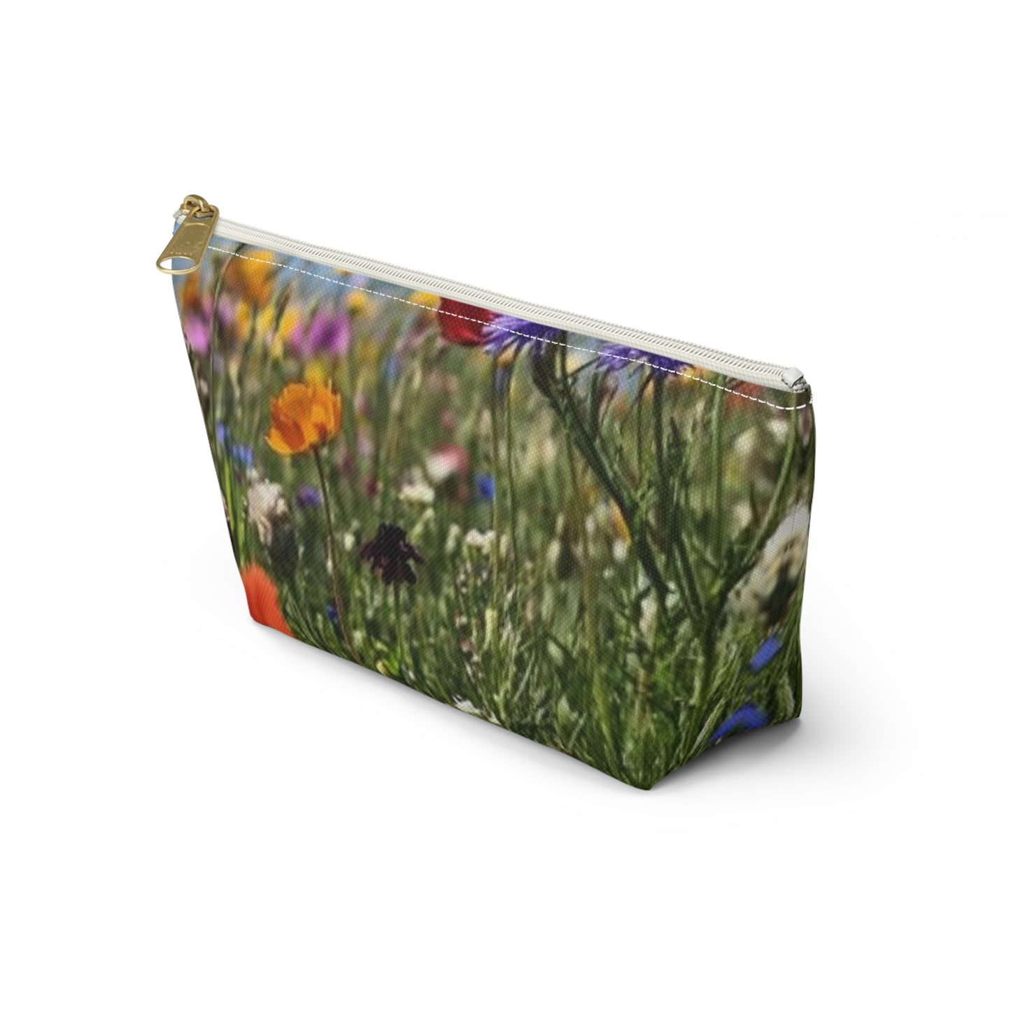 Accessory Pouch w T-bottom Field of flowers