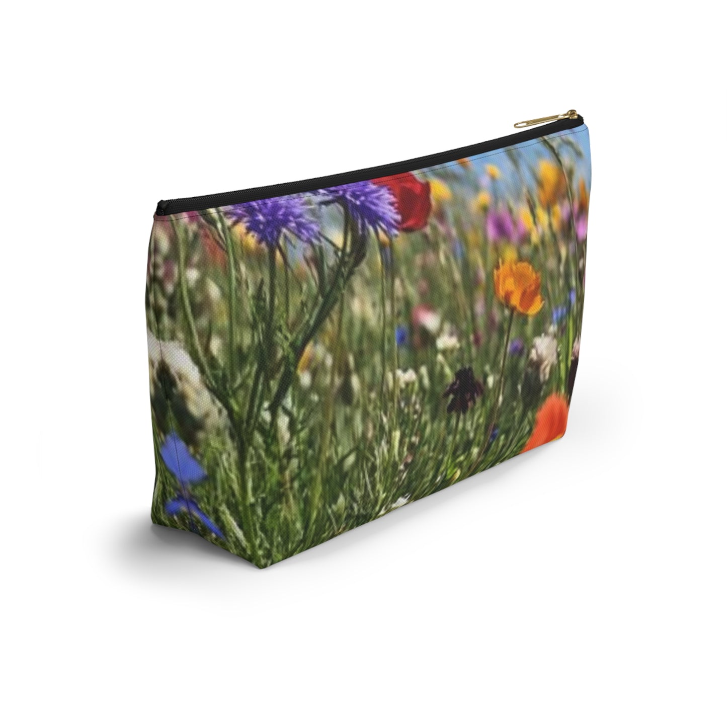 Accessory Pouch w T-bottom Field of flowers