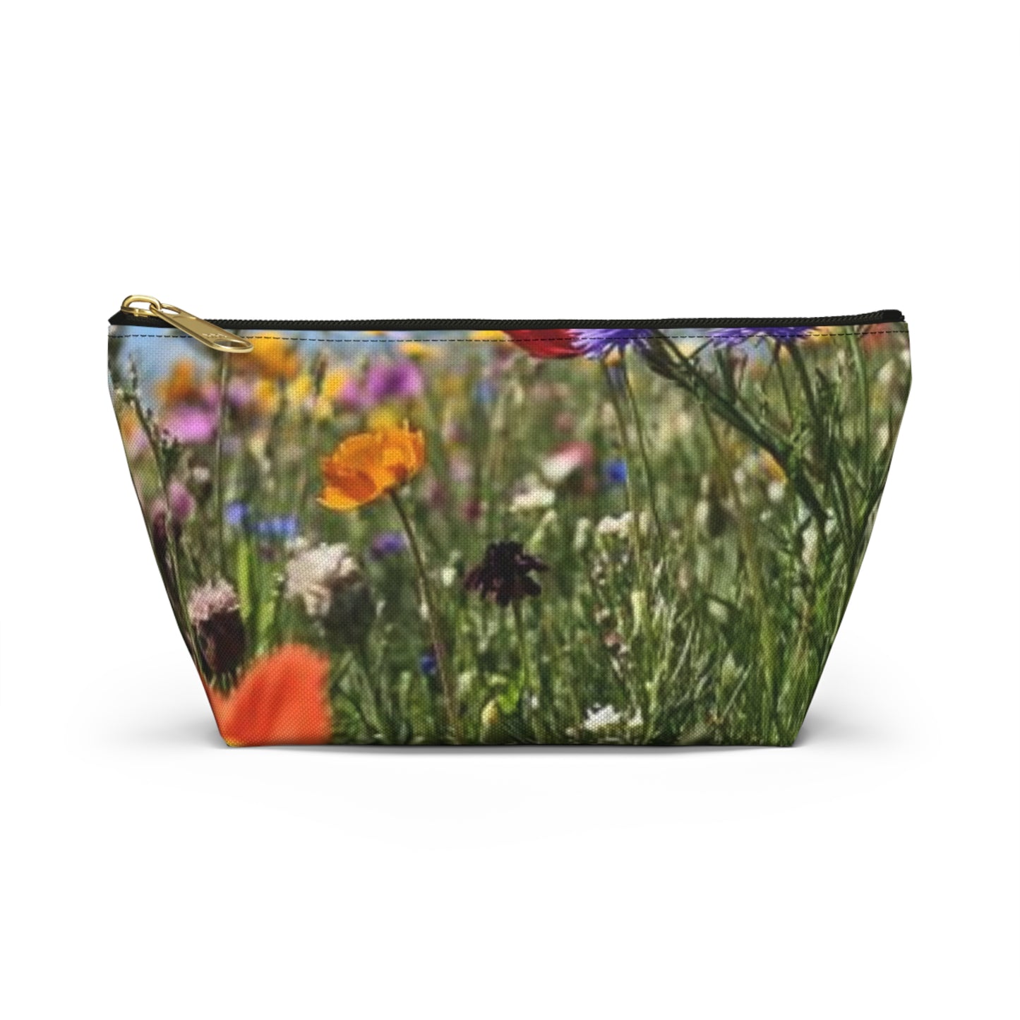 Accessory Pouch w T-bottom Field of flowers