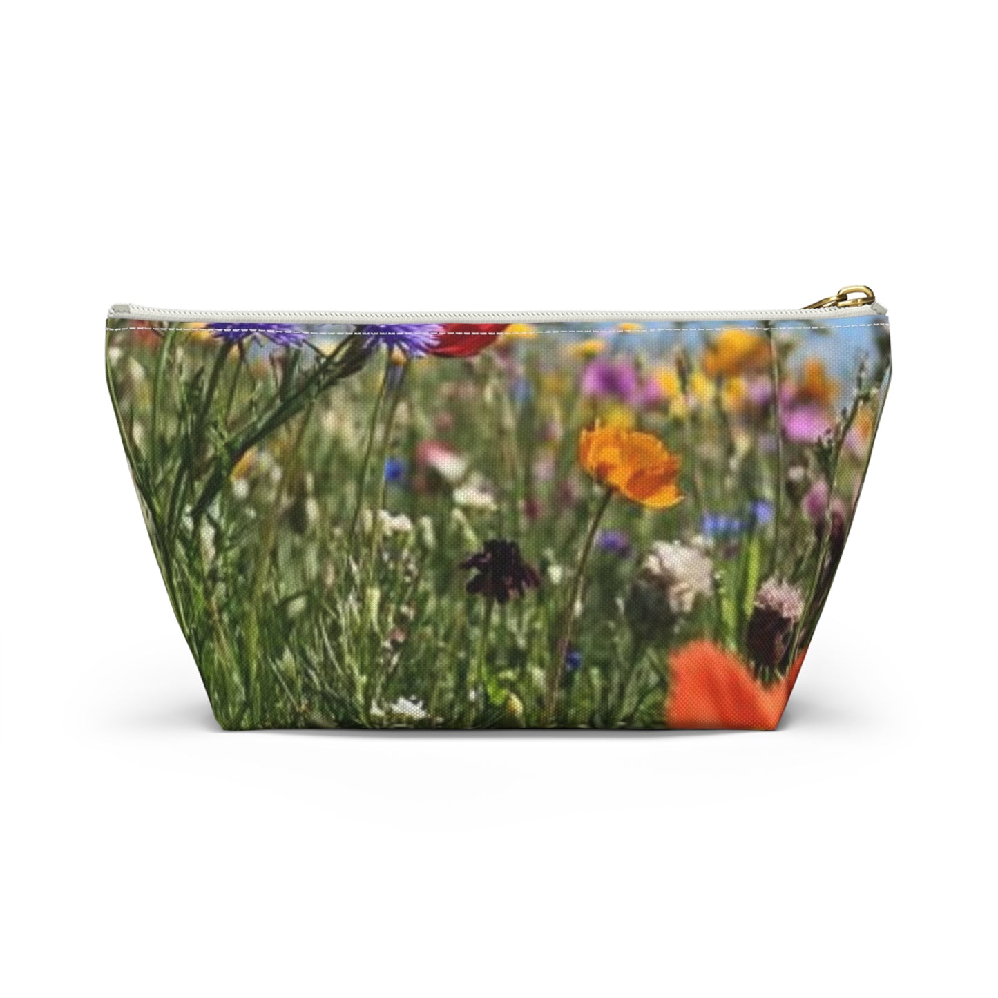 Accessory Pouch w T-bottom Field of flowers