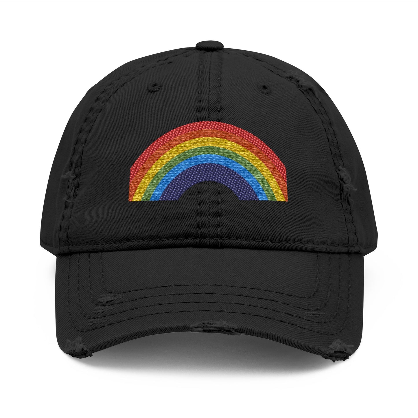 Distressed Rainbow Dad Hat - Embrace Your Vibe