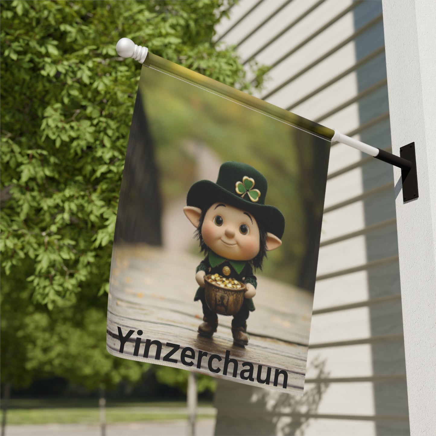 Whimsical Garden Banner - 'Yinzerchaun' St. Patrick's Day Decoration