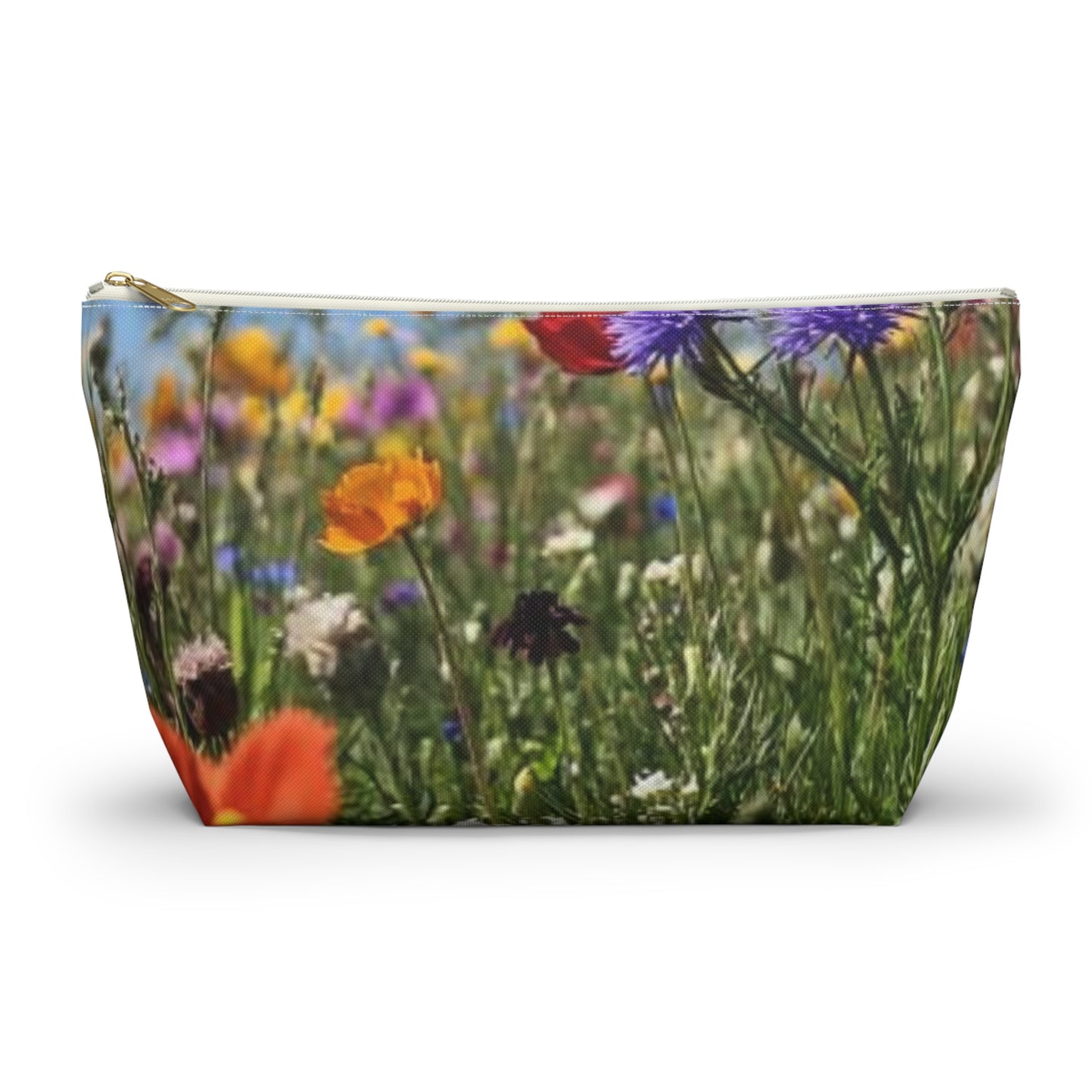 Accessory Pouch w T-bottom Field of flowers