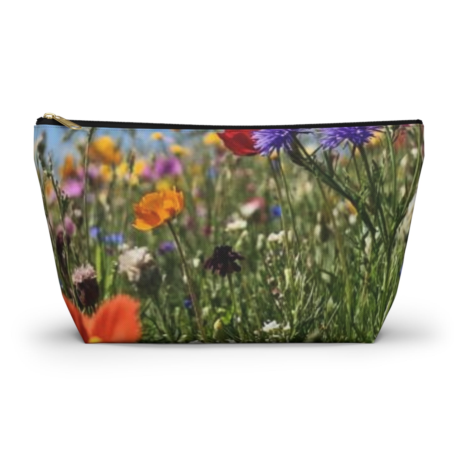 Accessory Pouch w T-bottom Field of flowers