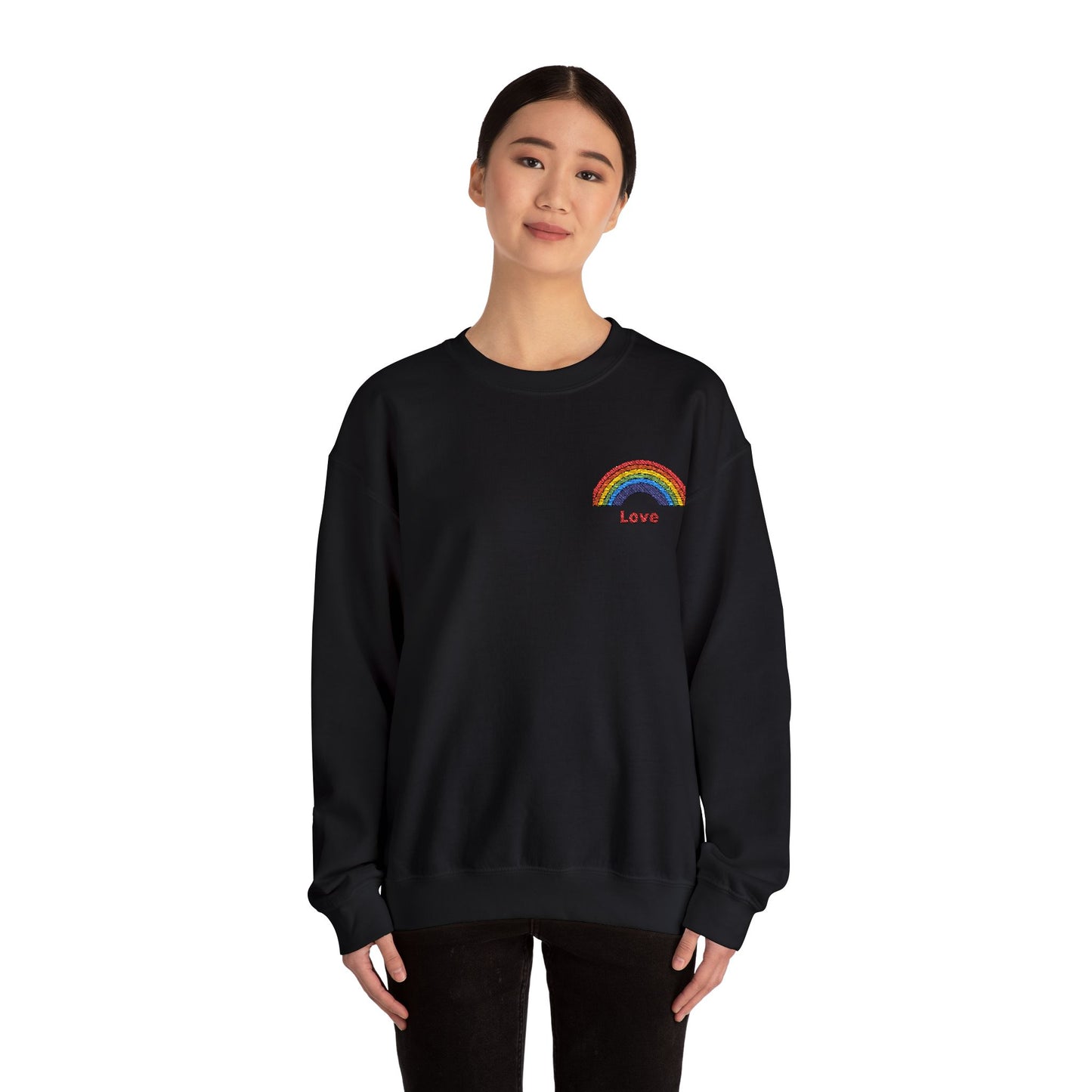 Rainbow Love Crewneck Sweatshirt - Unisex Heavy Blend