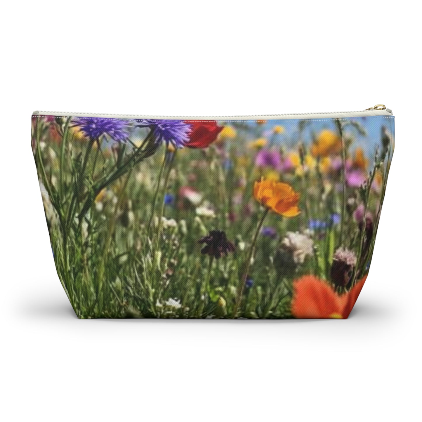 Accessory Pouch w T-bottom Field of flowers