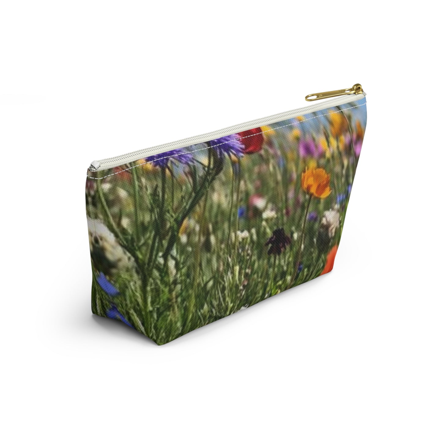 Accessory Pouch w T-bottom Field of flowers