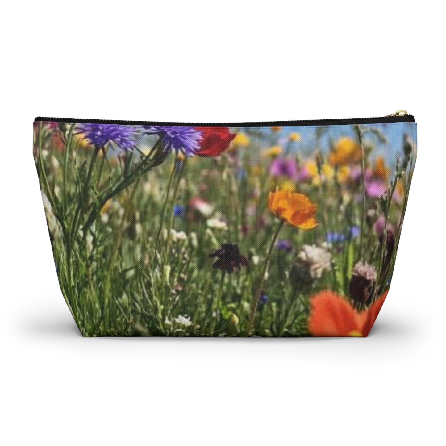 Accessory Pouch w T-bottom Field of flowers