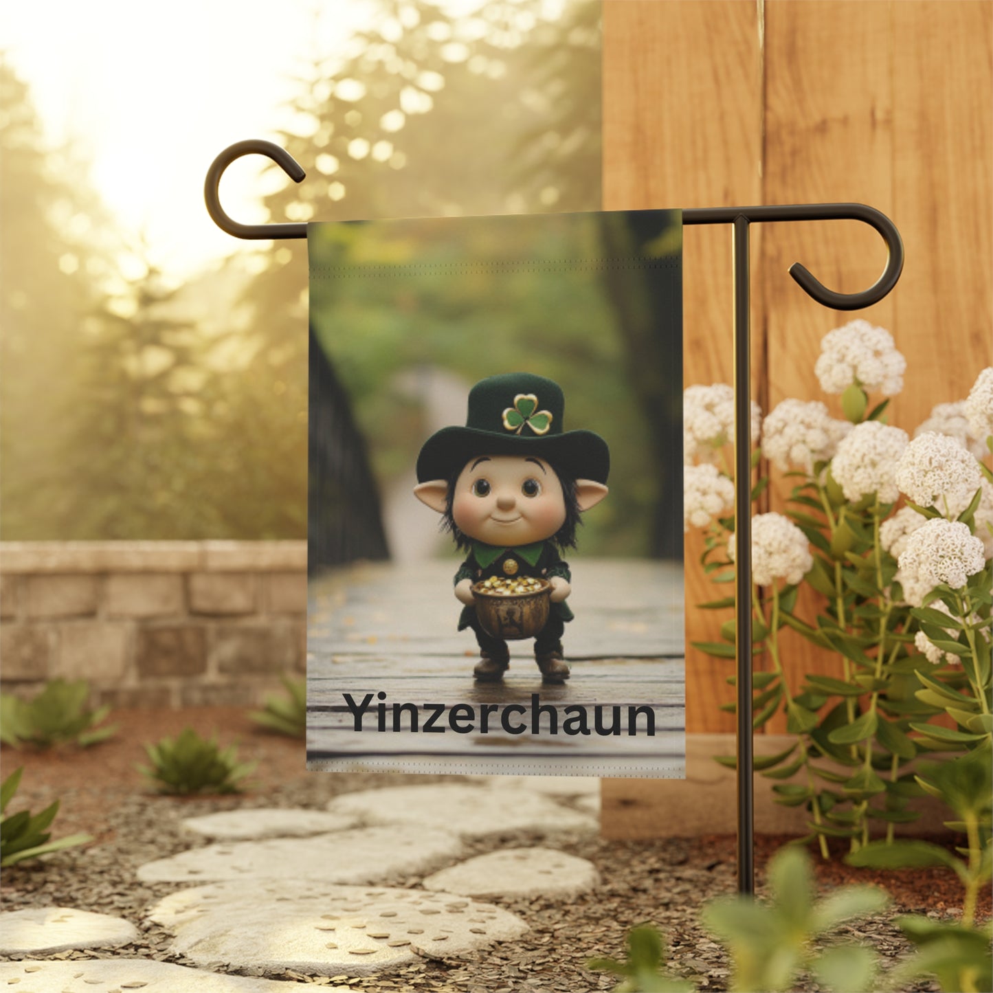 Whimsical Garden Banner - 'Yinzerchaun' St. Patrick's Day Decoration