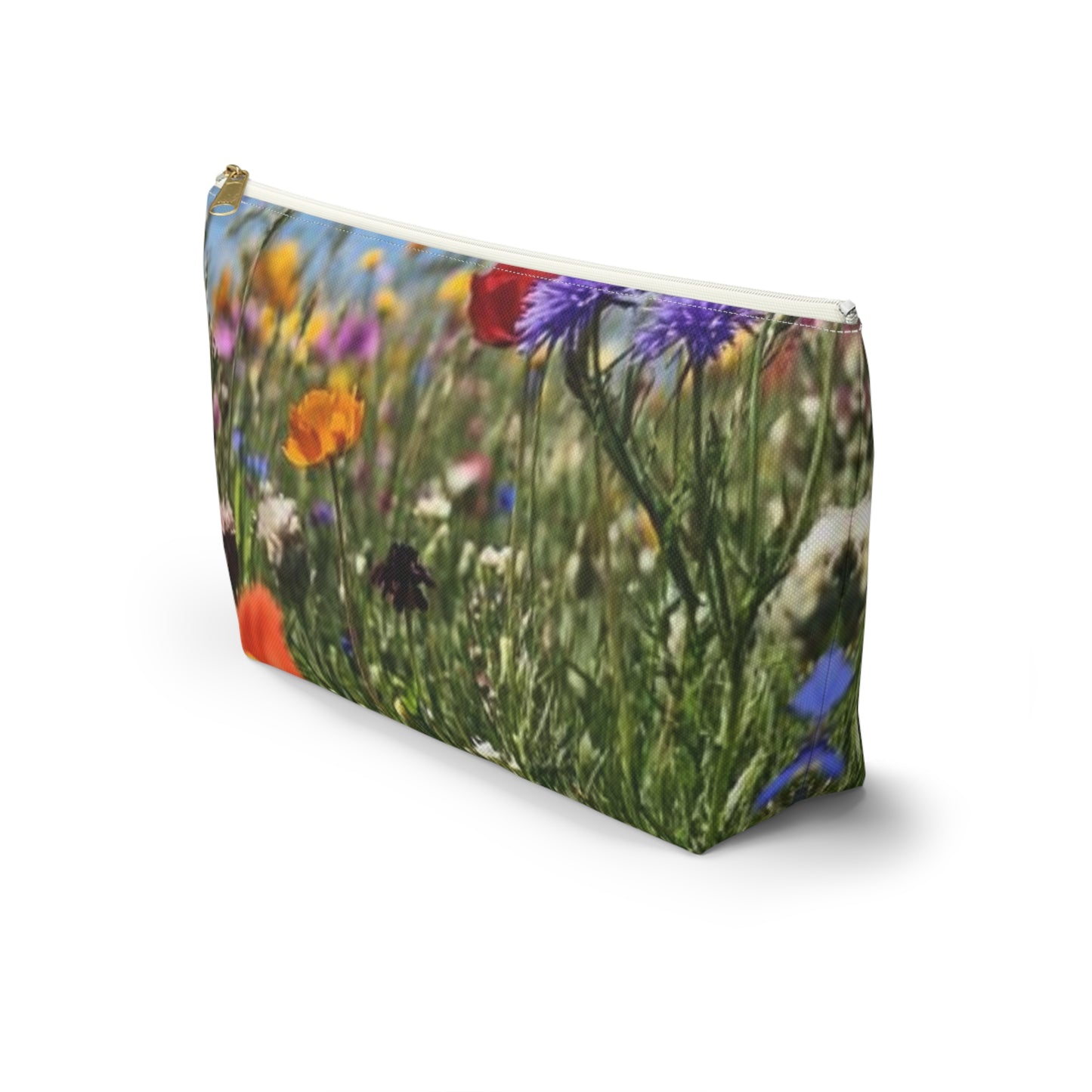 Accessory Pouch w T-bottom Field of flowers