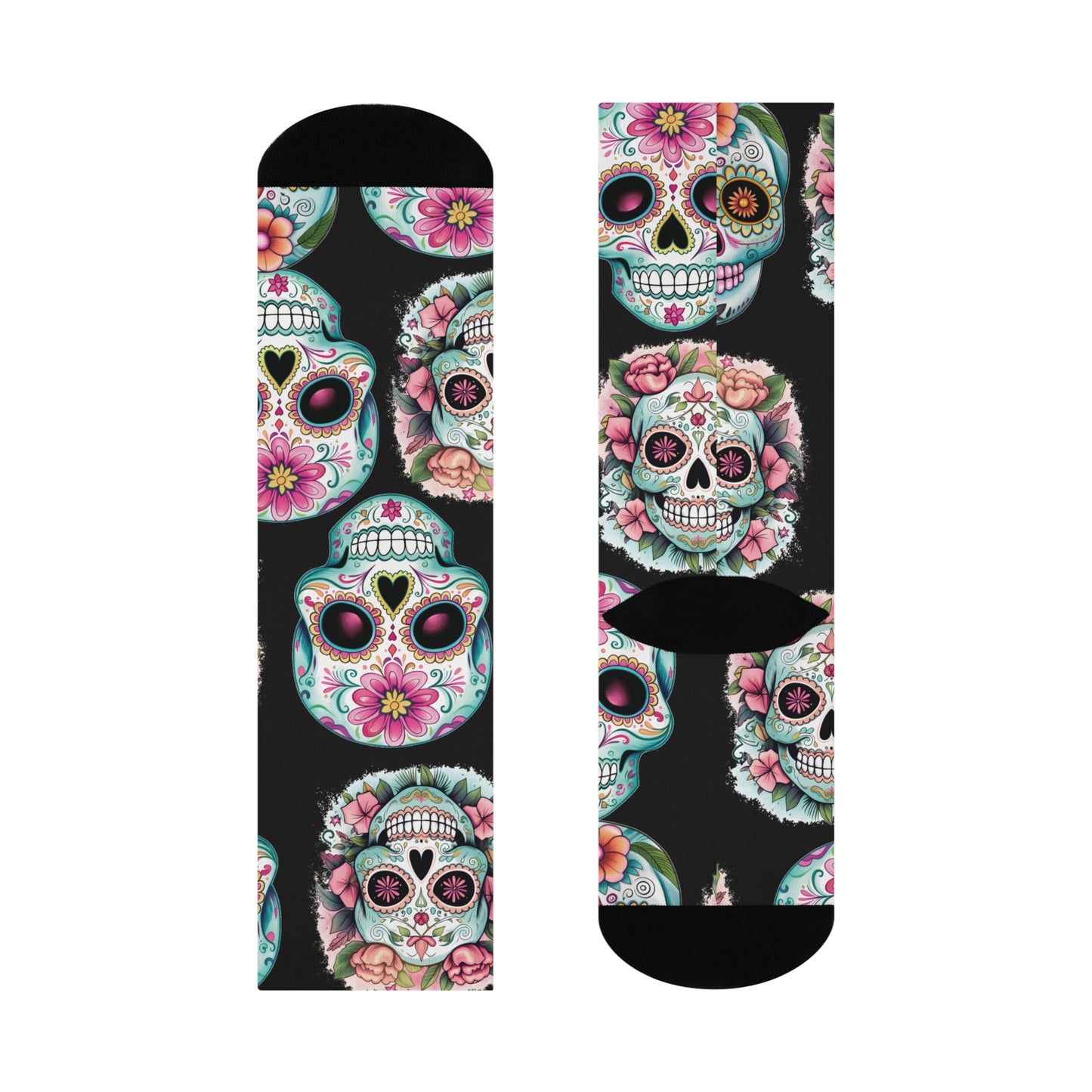 Cushioned Crew Socks Sugar Skull