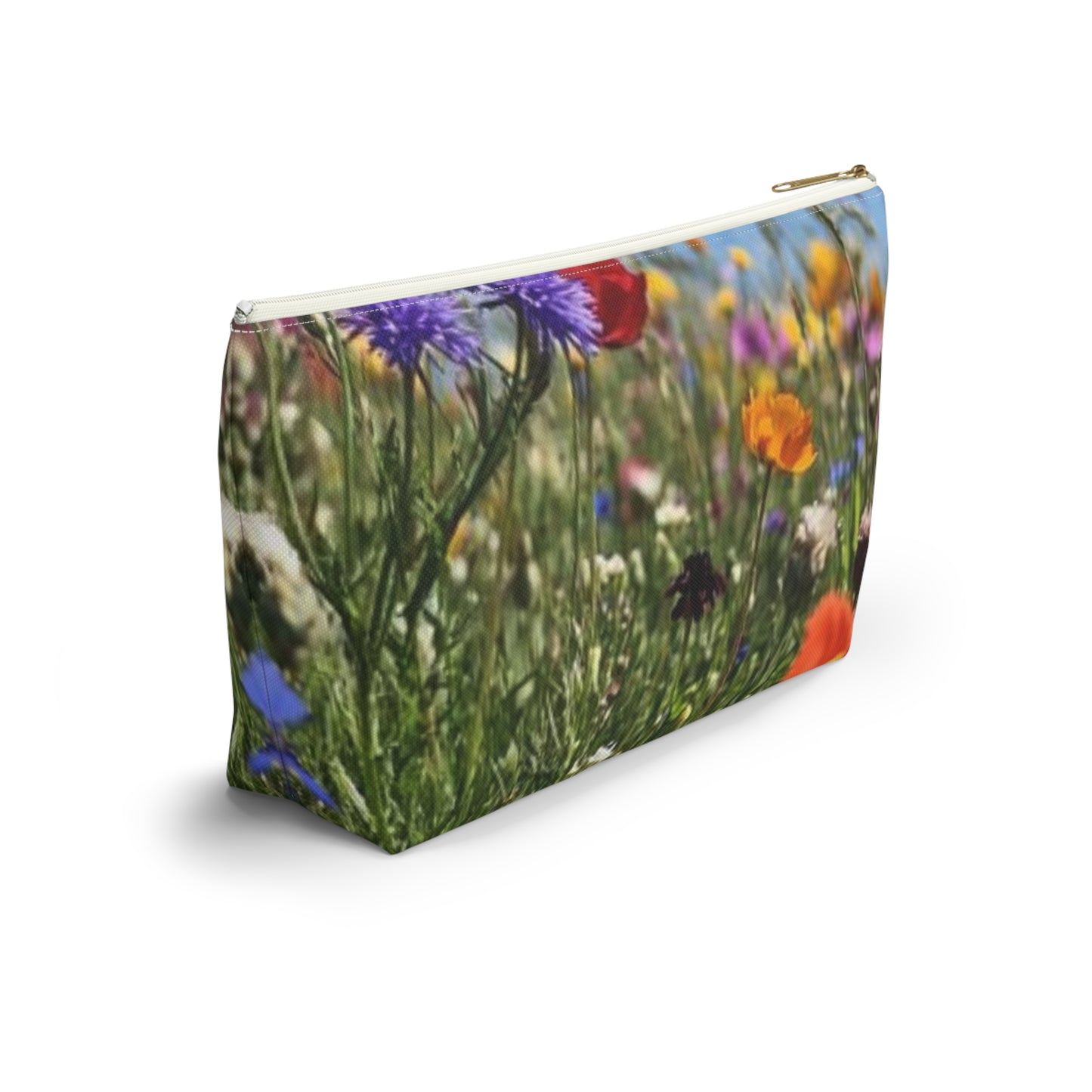 Accessory Pouch w T-bottom Field of flowers