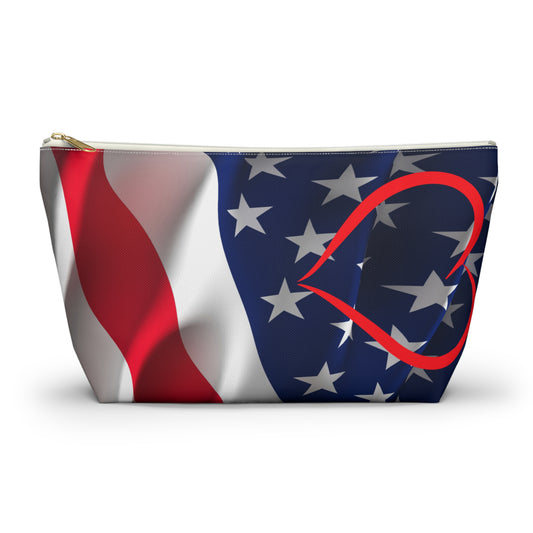 Accessory Pouch w T-bottom American Flag