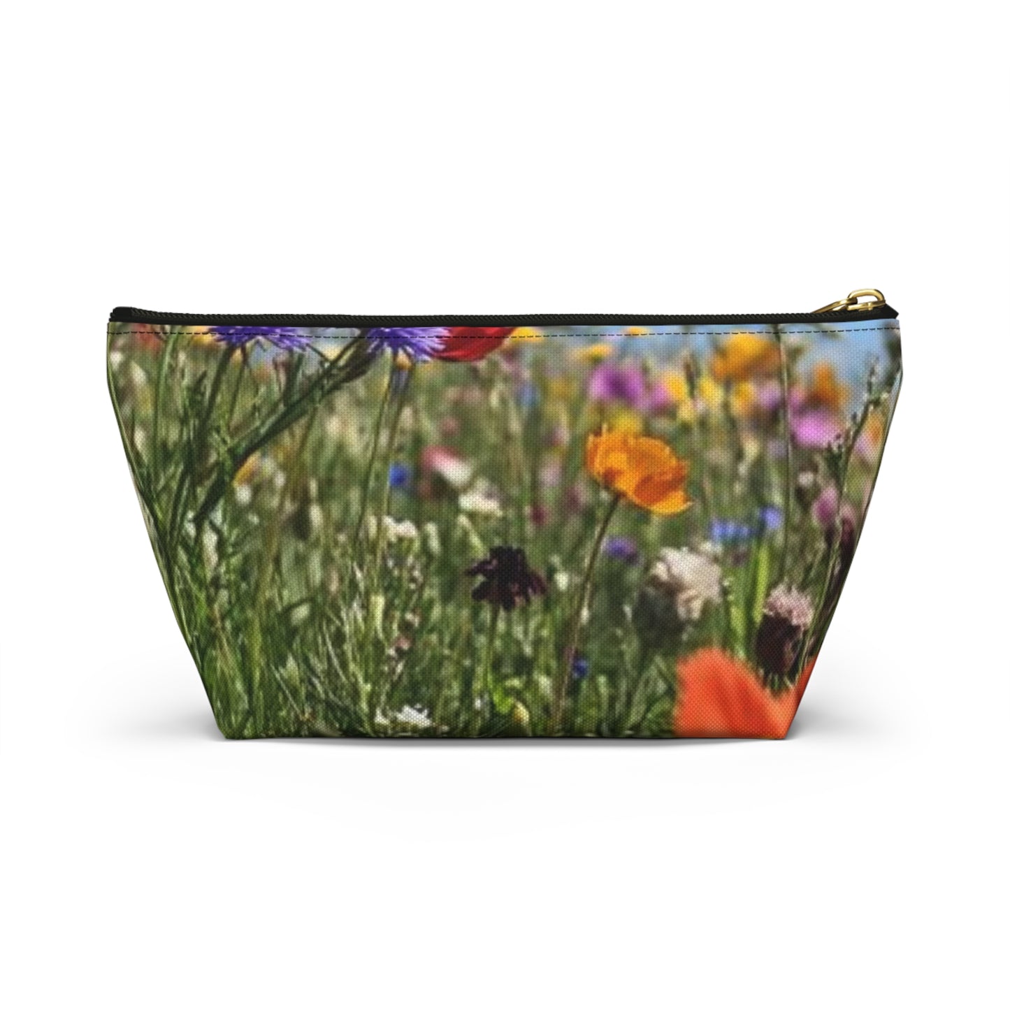 Accessory Pouch w T-bottom Field of flowers