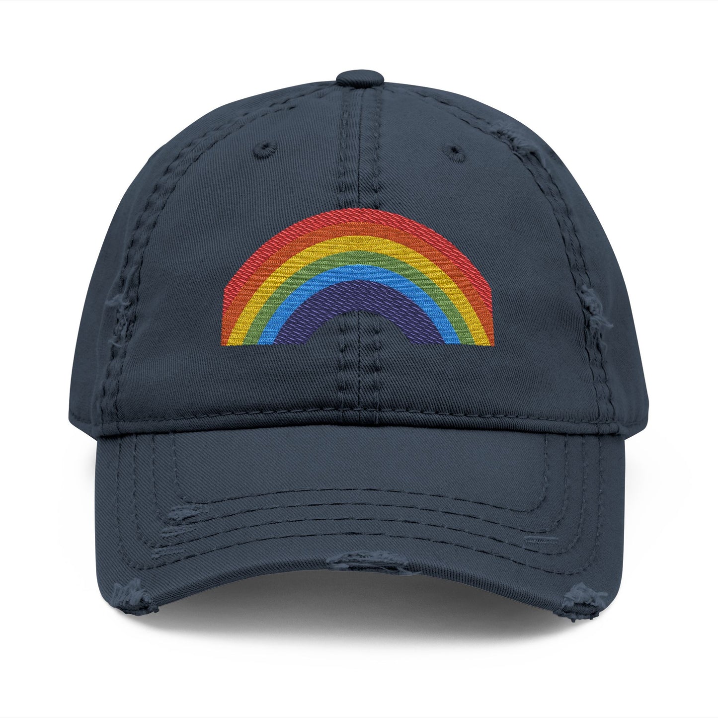 Distressed Rainbow Dad Hat - Embrace Your Vibe