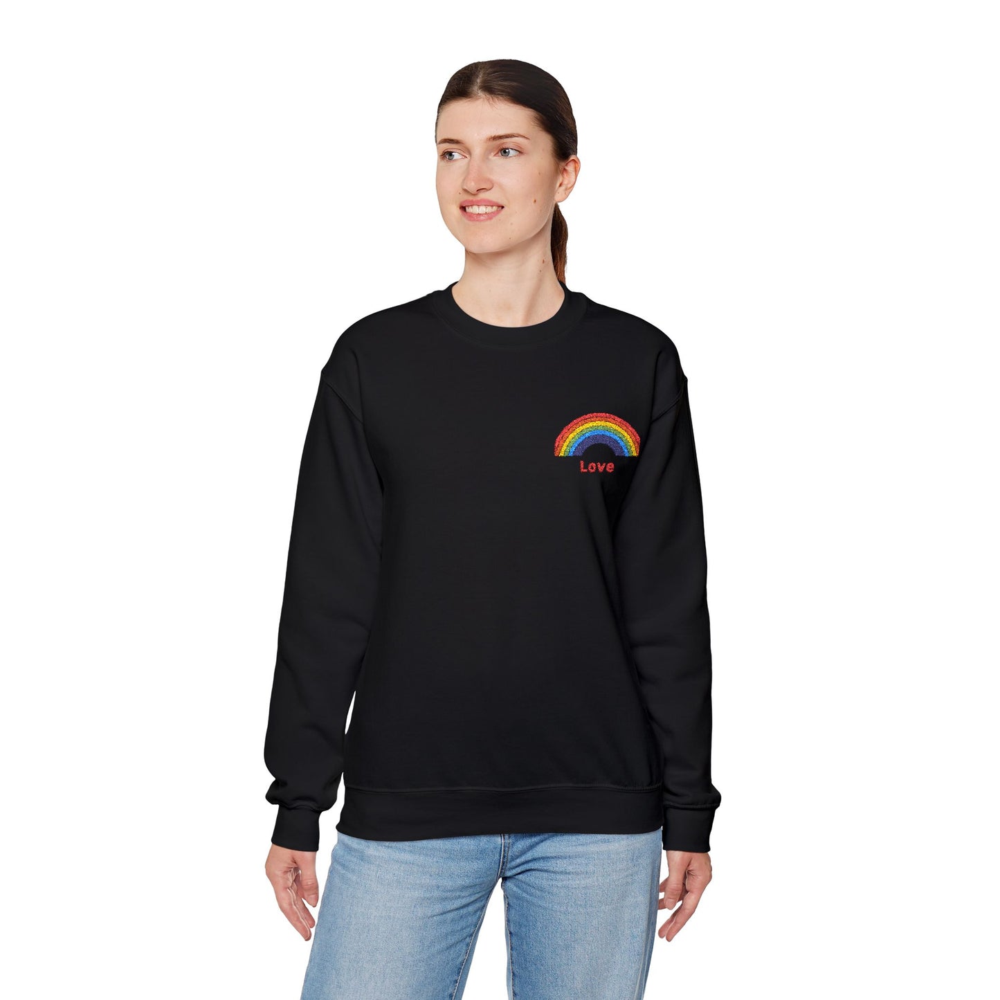 Rainbow Love Crewneck Sweatshirt - Unisex Heavy Blend