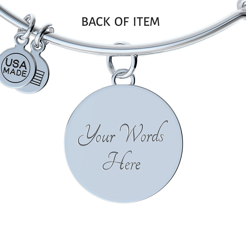 Luxury Circle Bangle  Medical Alert Allergy  Personalize