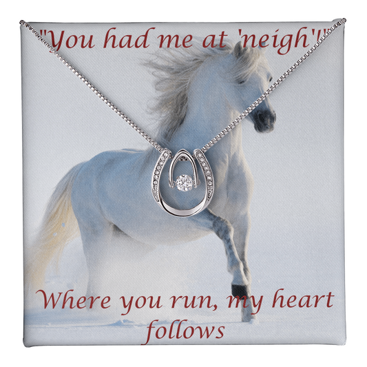 You had me at 'neigh!    Lucky In Love Necklace