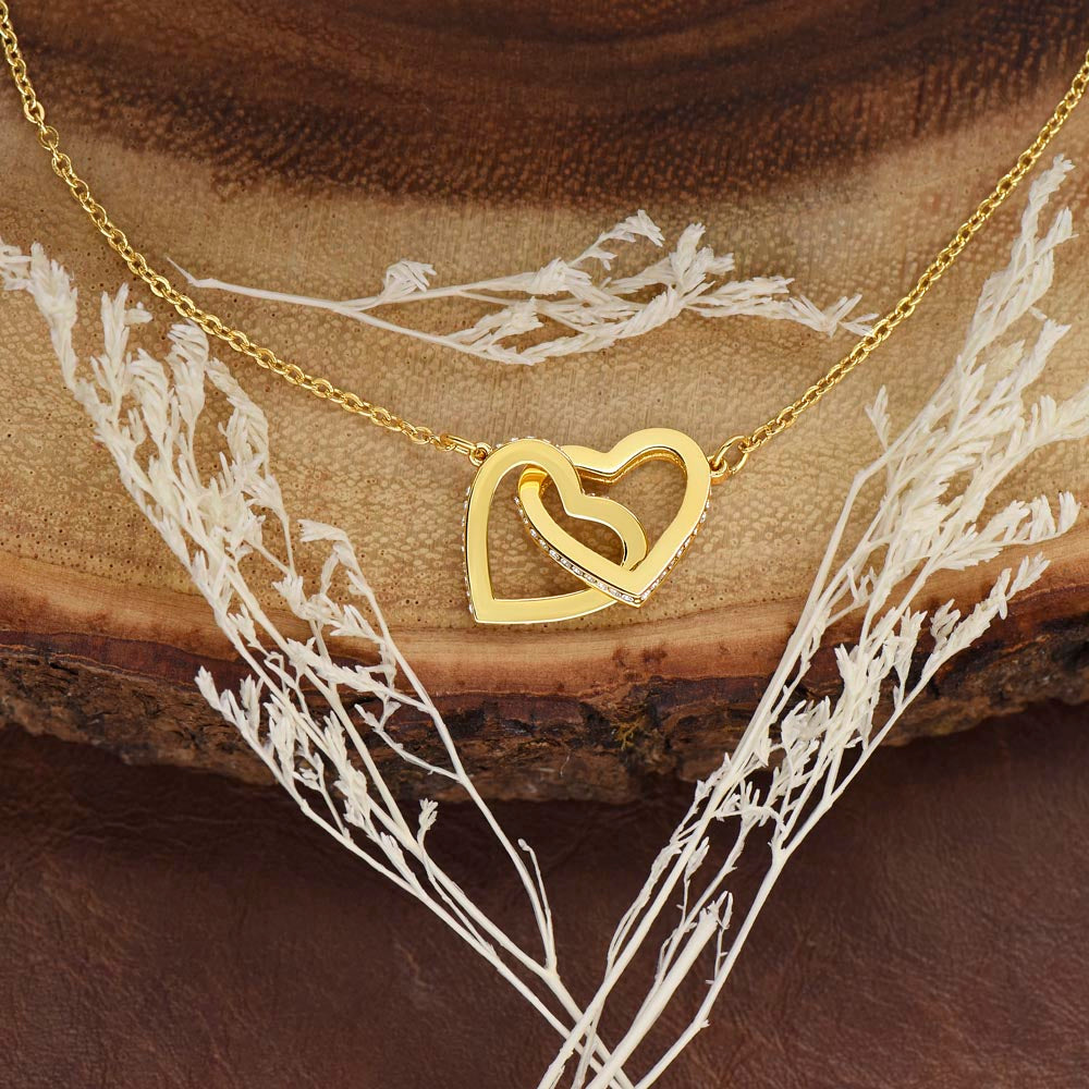 Interlocking Hearts Necklace (Yellow & White Gold Variants)