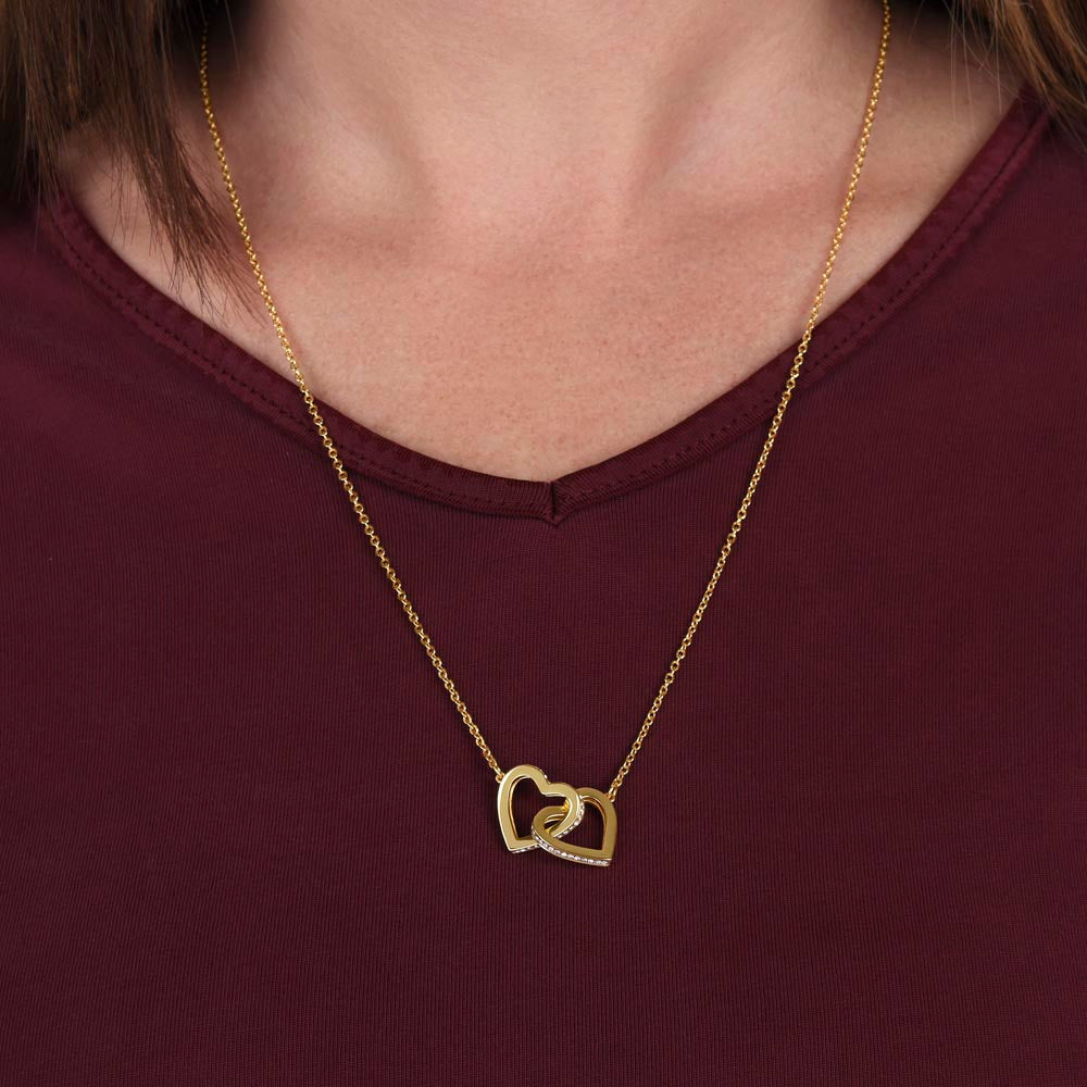 Interlocking Hearts Necklace (Yellow & White Gold Variants)