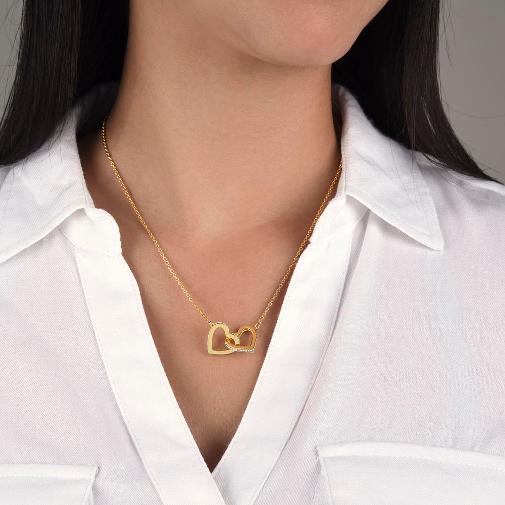 Interlocking Hearts Necklace (Yellow & White Gold Variants)