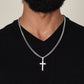 Artisan Cross Necklace on Cuban Chain w/ MC  Psalm 27:1