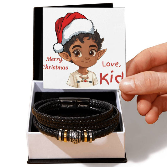 Love You Forever Bracelet Merry Christmas Brown elf