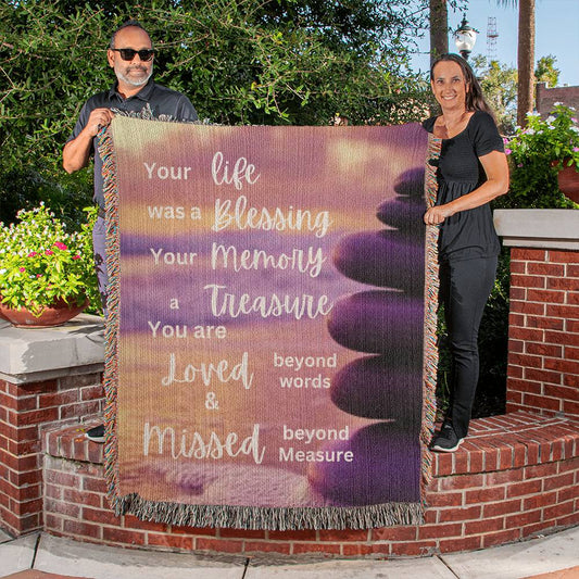 Heirloom Photo Woven Blanket (Portrait)  Memorial