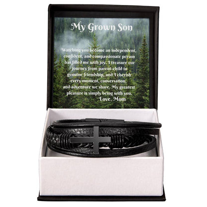 Men's Cross Bracelet My Grown Son from Mom