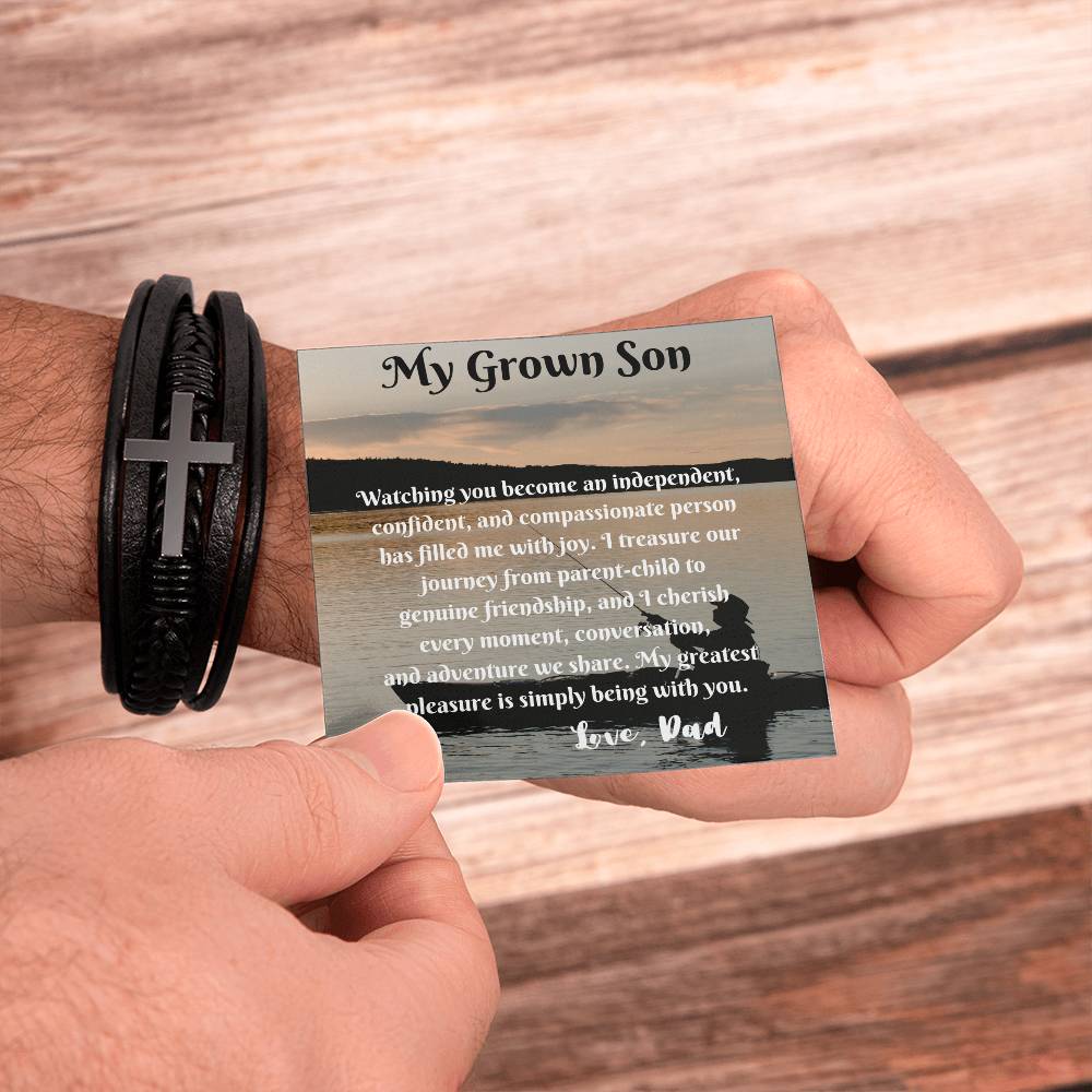 Men's Cross Bracelet My Grown Son