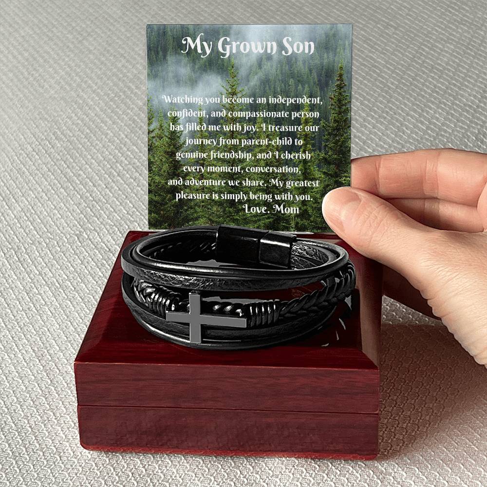 Men's Cross Bracelet My Grown Son from Mom