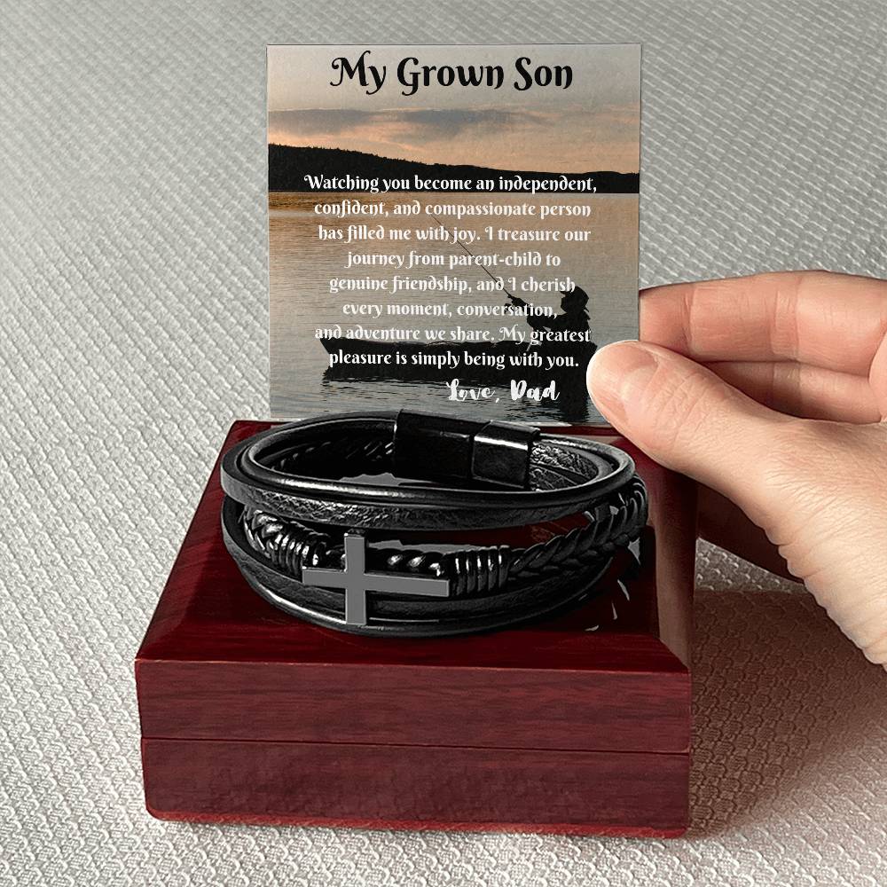 Men's Cross Bracelet My Grown Son