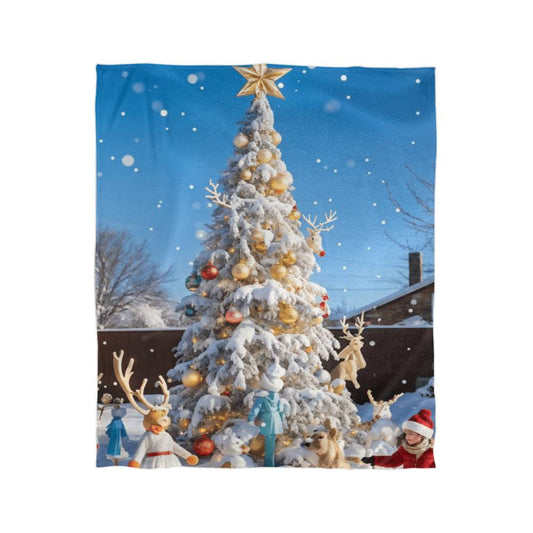 Mink Touch Fleece Blanket (3:4) Glittery tree