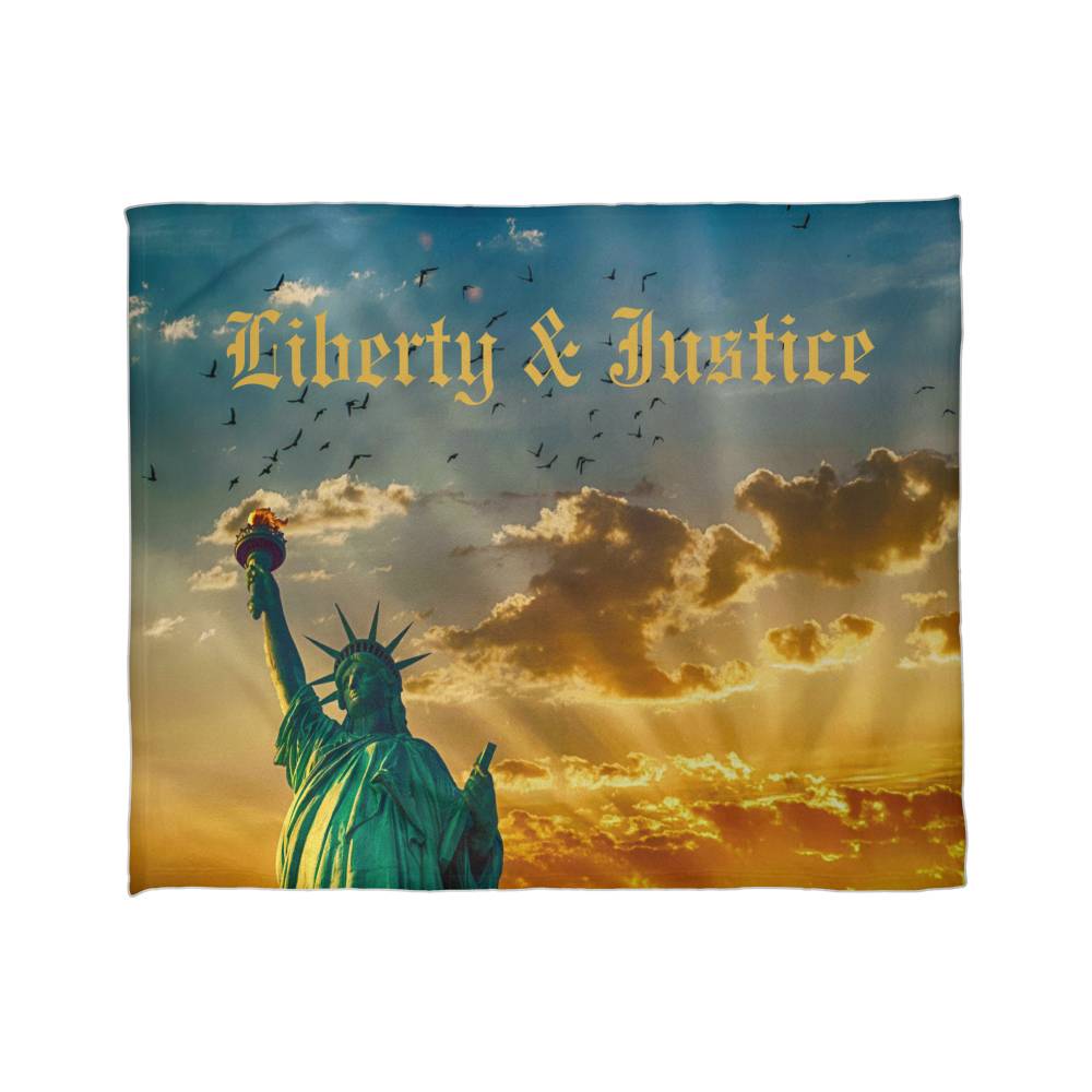 Lady LibertyCoral Fleece Blanket (4:3)