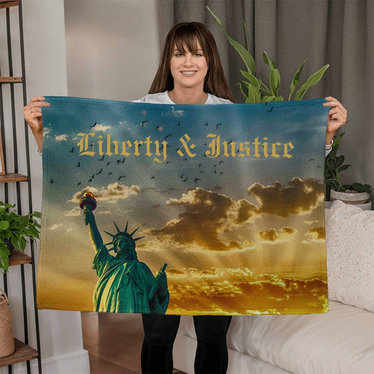 Lady LibertyCoral Fleece Blanket (4:3)