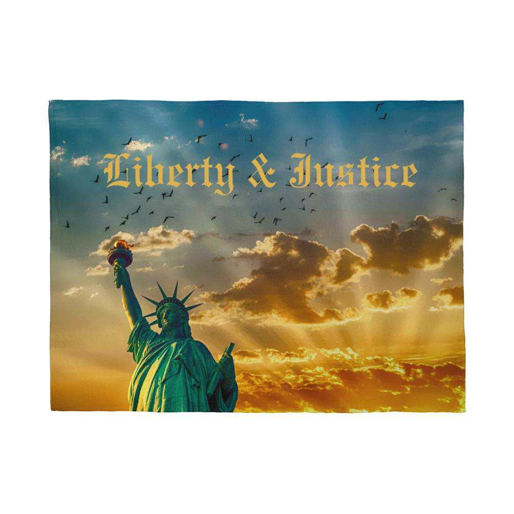 Lady LibertyCoral Fleece Blanket (4:3)