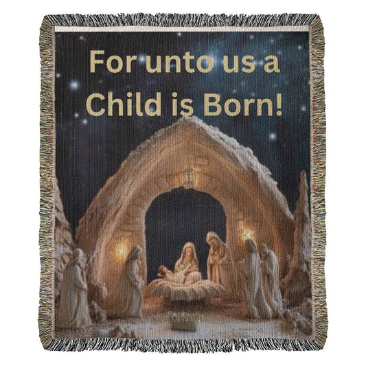 Christmas Nativity Woven Blanket