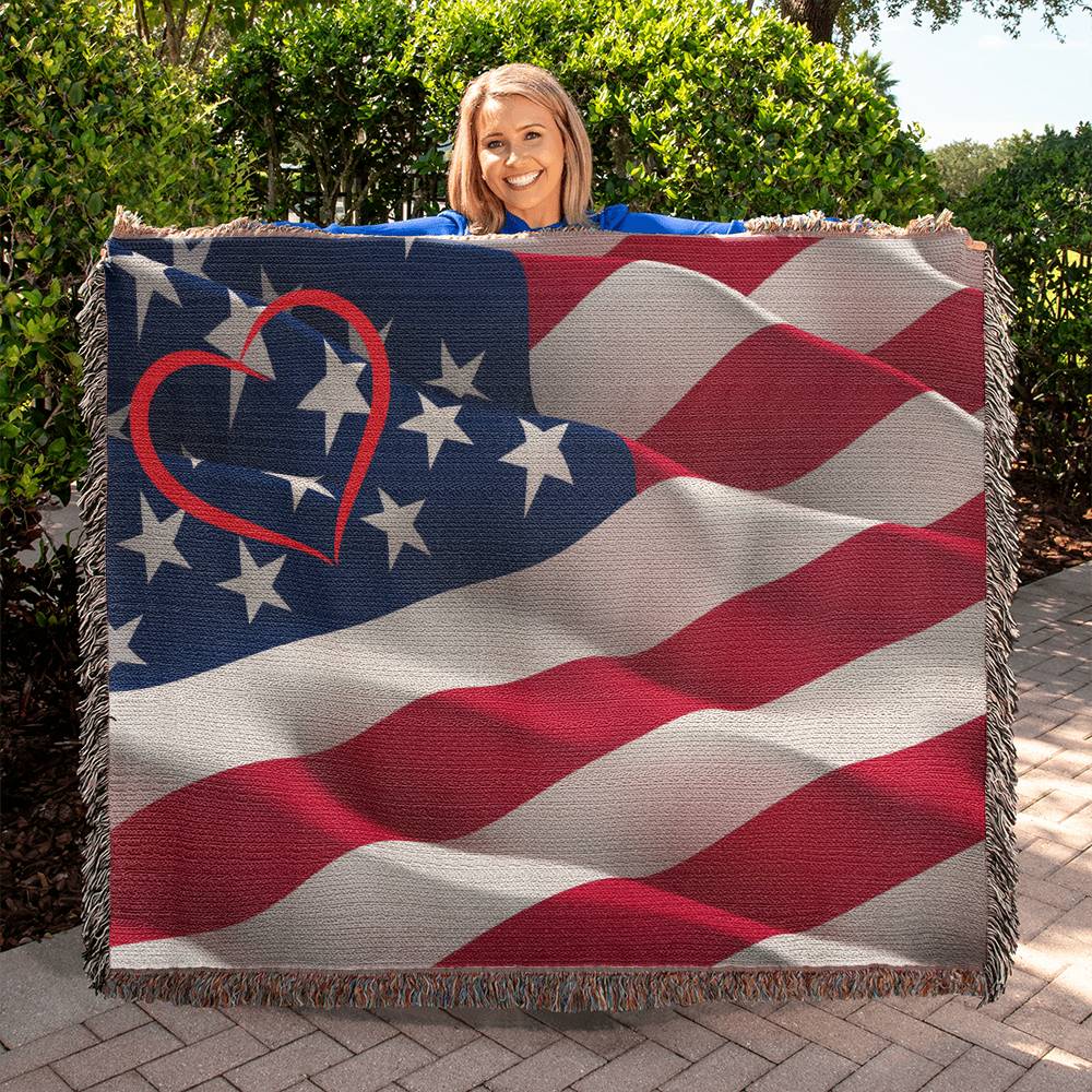 Heirloom Artwork Woven Blanket  Flag