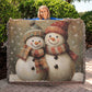 Heirloom Artwork Woven Blanket (Landscape) Snowmen Couple