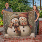 Heirloom Artwork Woven Blanket (Landscape) Snowmen Couple